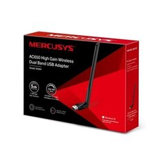 Mercusys AC650 High Gain Wireless Dual Band USB Adapter (MU6H) цена и информация | Маршрутизаторы (роутеры) | hansapost.ee