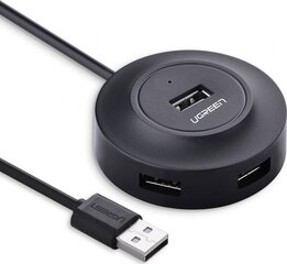 Rumm Ugreen CR106, 4in1, 4xUSB, 1m, must цена и информация | Адаптеры и USB-hub | hansapost.ee