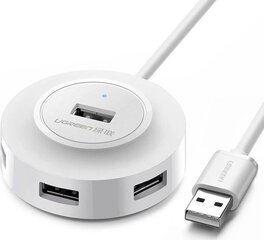 USB-концентратор Ugreen 4 x USB 2.0, UGR614WHT цена и информация | Адаптеры и USB-hub | hansapost.ee