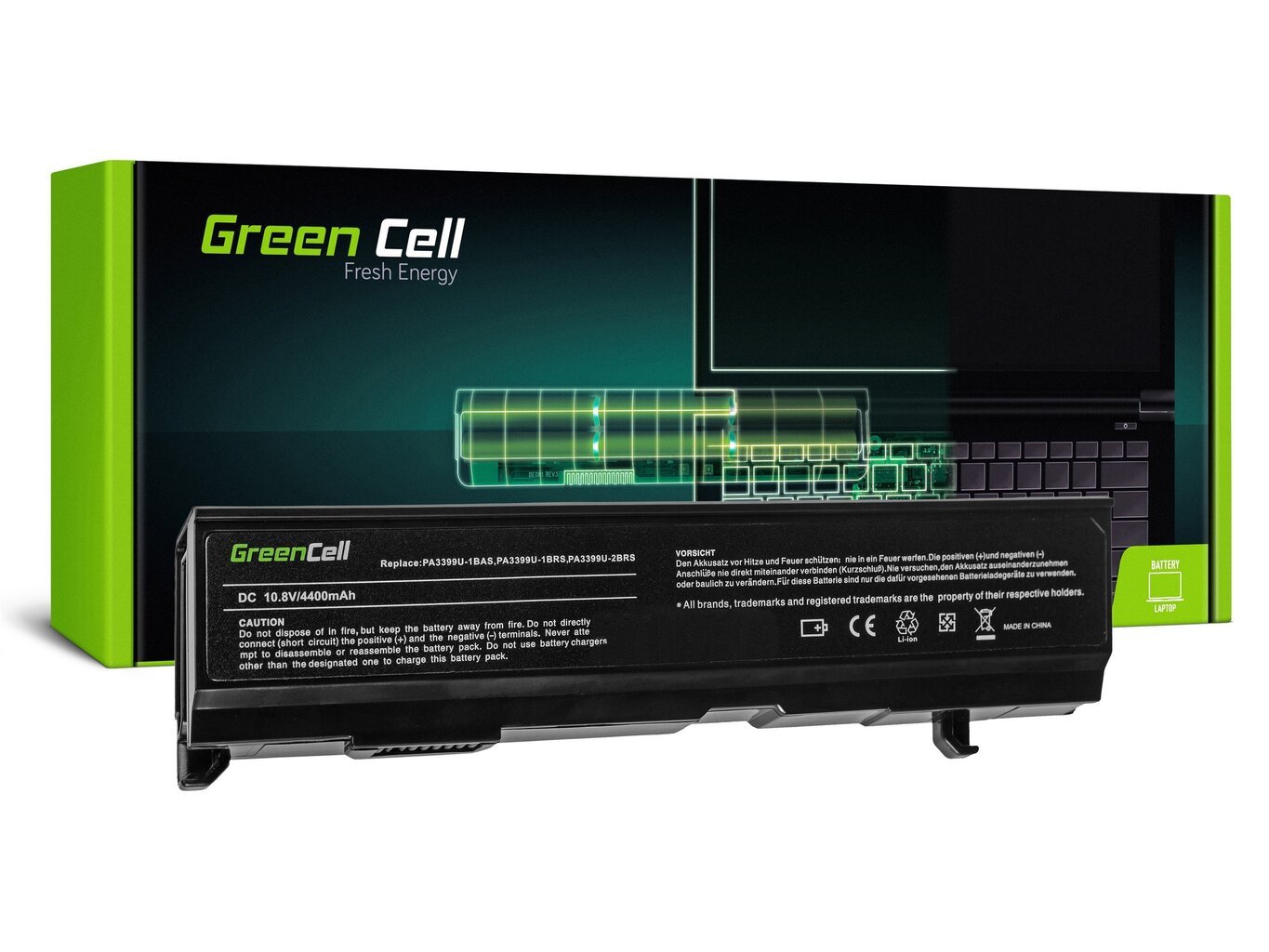 Sülearvuti aku Green Cell Laptop Battery for Toshiba Satellite A80 A100 A105 M40 M50 Tecra A3 A6 цена и информация | Sülearvuti akud | hansapost.ee