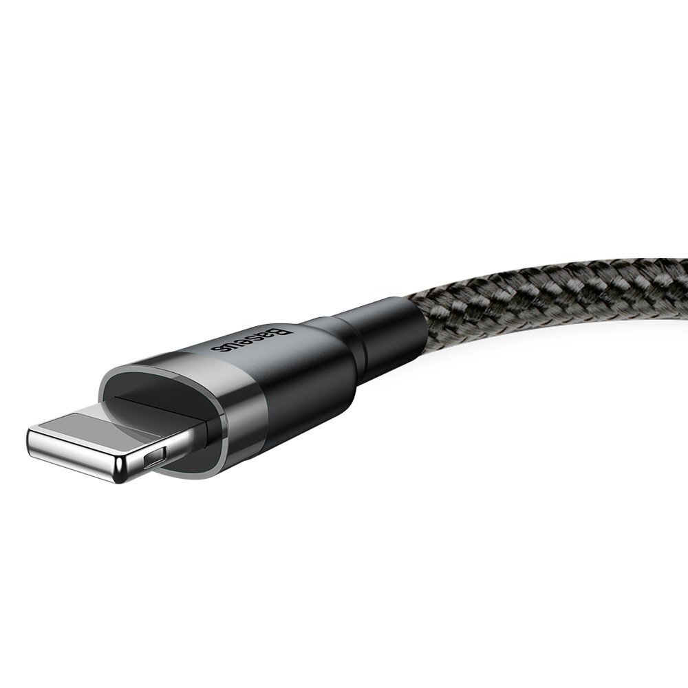 Baseus Cafule Cable Durable Nylon Braided Wire USB / Lightning QC3.0 2.4A 0,5M black-grey (CALKLF-AG1) цена и информация | Mobiiltelefonide kaablid | hansapost.ee