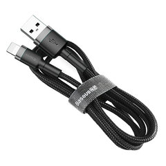 Кабель Baseus USB Durable Nylon Braided Wire USB / Lightning Qc3.0 2.4A, 0,5 м, черный/серый цена и информация | Borofone 43757-uniw | hansapost.ee