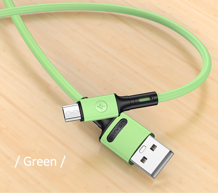 USB/Micro USB kaabel USAMS, roheline, 100cm hind ja info | Mobiiltelefonide kaablid | hansapost.ee