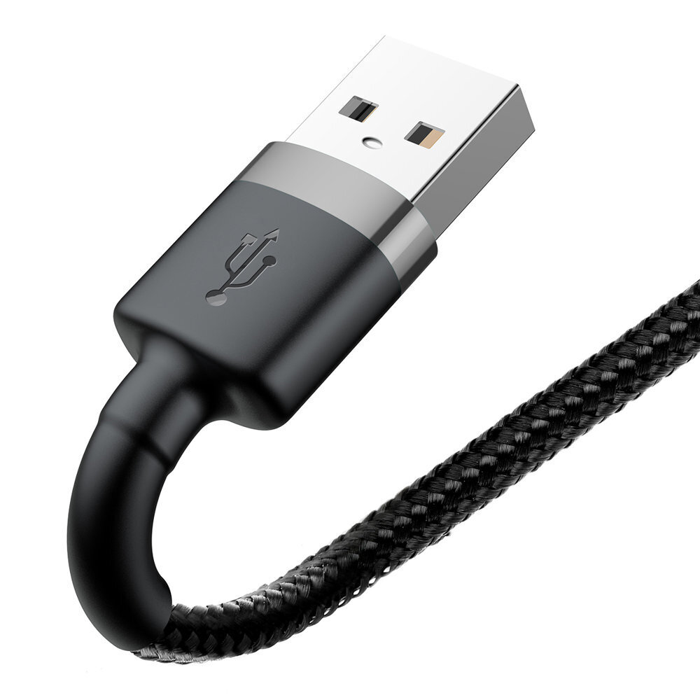 Baseus CALKLF-BG1 kohvik USB Lightning kaabel 2,4A / 1m must hind ja info | Mobiiltelefonide kaablid | hansapost.ee