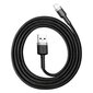 Baseus CALKLF-BG1 kohvik USB Lightning kaabel 2,4A / 1m must hind ja info | Mobiiltelefonide kaablid | hansapost.ee
