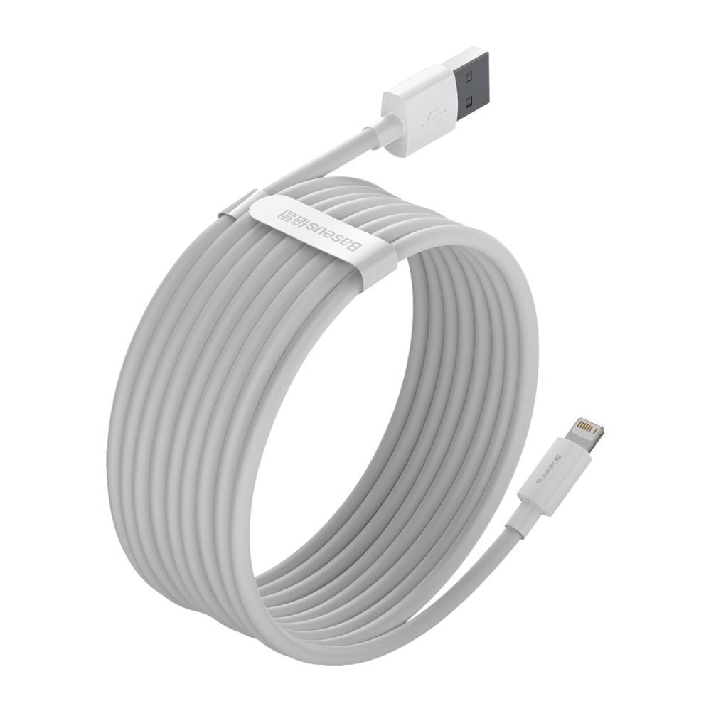 Baseus 2x set USB - Lightning cable fast charging Power Delivery 1,5 m white (TZCALZJ-02) hind ja info | Mobiiltelefonide kaablid | hansapost.ee