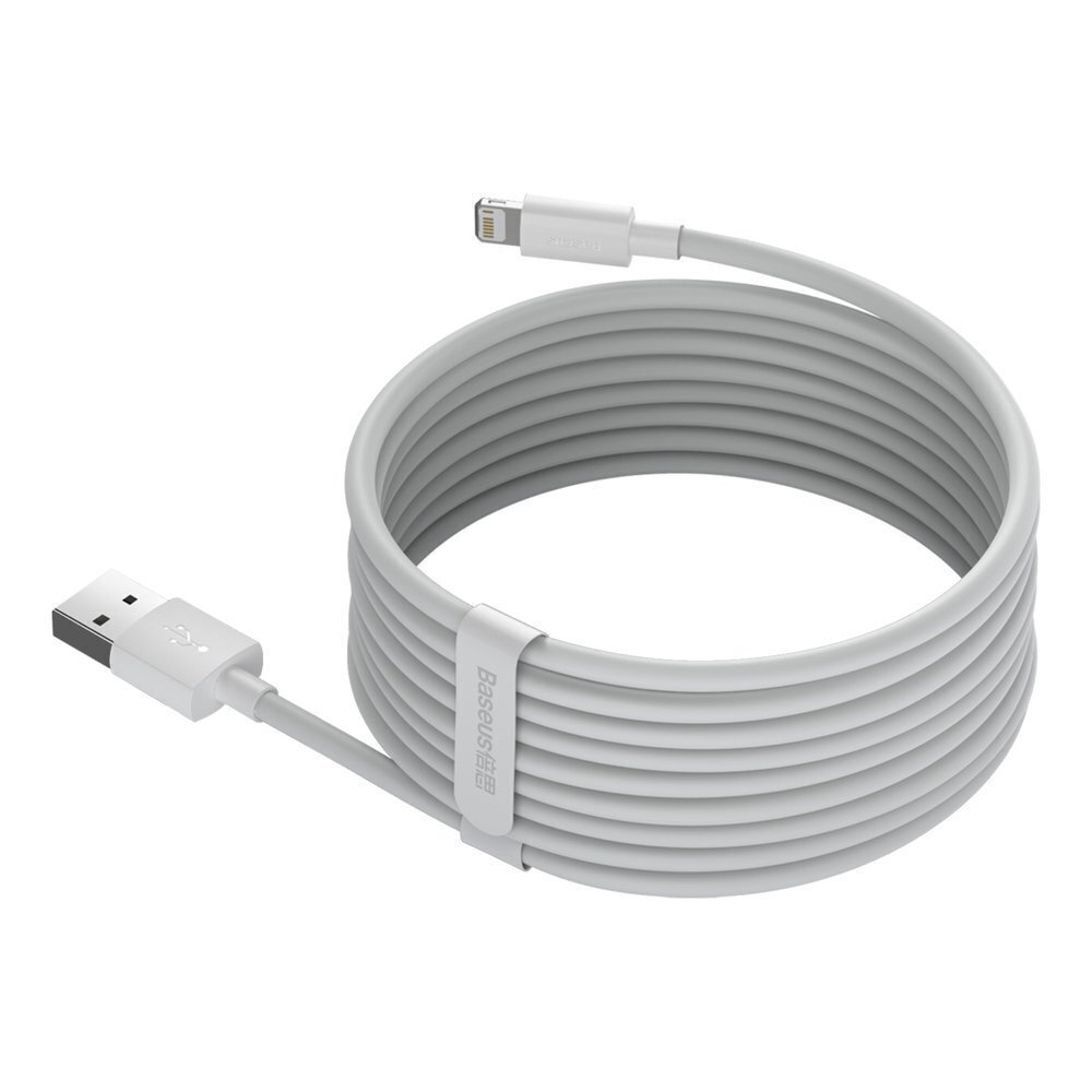 Baseus 2x set USB - Lightning cable fast charging Power Delivery 1,5 m white (TZCALZJ-02) hind ja info | Mobiiltelefonide kaablid | hansapost.ee