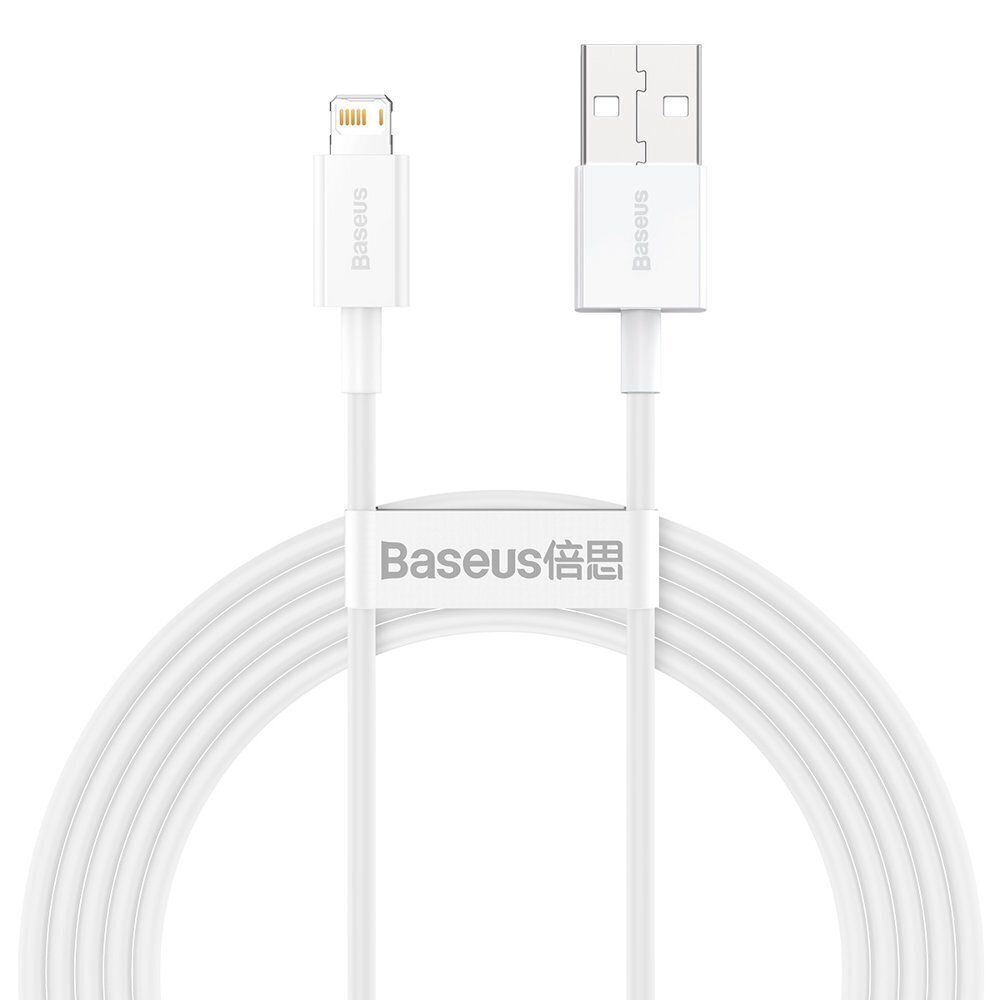 Baseus CALYS -C02 Superior kaabel USB - Lightning 2,4A / 2 m valge hind ja info | Mobiiltelefonide kaablid | hansapost.ee