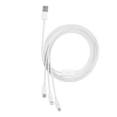 Кабель Baseus 3w1 USB - Lightning / USB Type C / micro USB (3,5 A / 480 Mbps) 1,5 m CAMLTYS-02 цена и информация | Borofone 43757-uniw | hansapost.ee