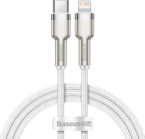 Baseus Cafule Series Metal Data USB Type C - Lightning Cable Power Delivery 20 W 1 m white (CATLJK-A02) цена и информация | Mobiiltelefonide kaablid | hansapost.ee