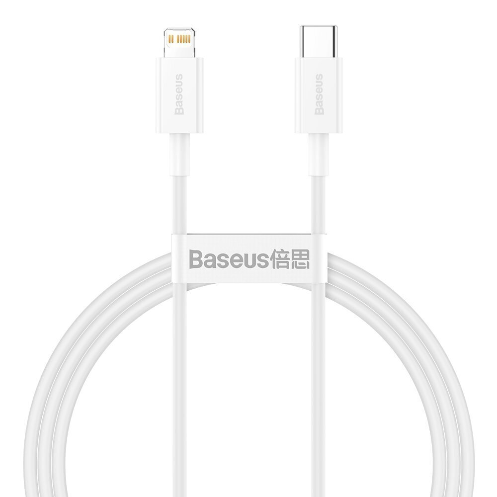 Baseus Superior CATLYS-A02 USB-C -> Lightning laadimiskaabel 20W / PD / 100 cm valge hind ja info | Mobiiltelefonide kaablid | hansapost.ee