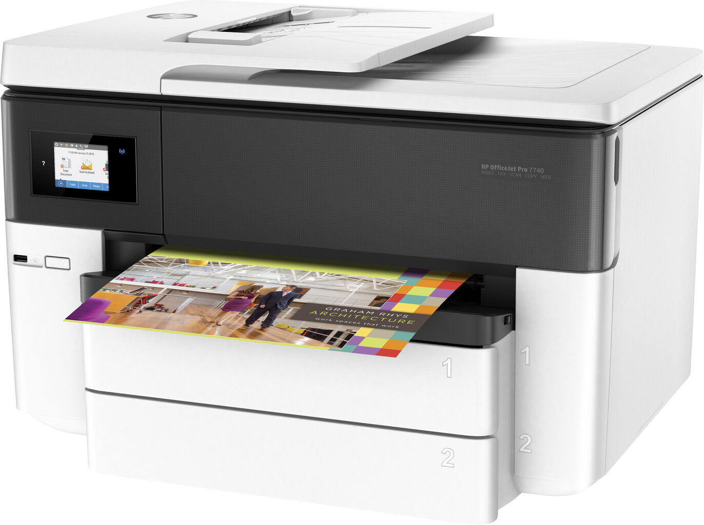 Printer HP OfficeJet Pro 7740 (G5J38A) Tindiprinter, värviline, A4 цена и информация | Skännerid | hansapost.ee