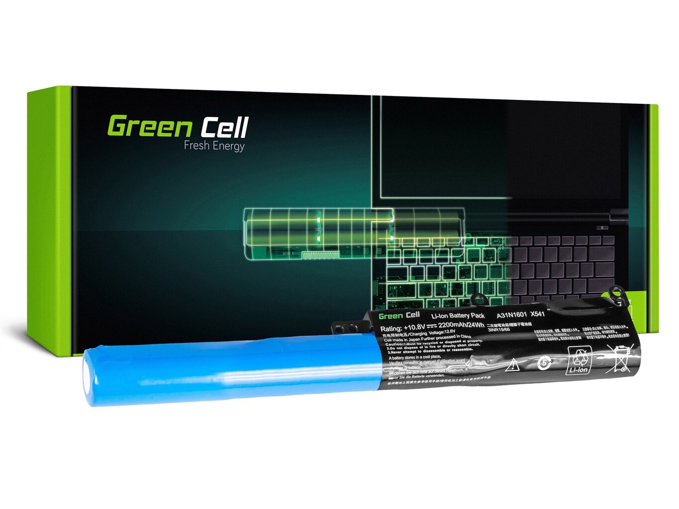 Sülearvuti aku Green Cell Laptop Battery for Asus R541N R541S R541U Asus Vivobook Max F541N F541U X541N X541S X541U hind ja info | Sülearvuti akud | hansapost.ee