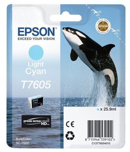 Epson T7605 Ink Cartridge, Light Cyan цена и информация | Laserprinteri toonerid | hansapost.ee