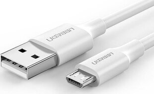 Кабель Ugreen US289 micro USB, QC 3.0, 2.4A. 0.25 м, белый цена и информация | Кабели для телефонов | hansapost.ee
