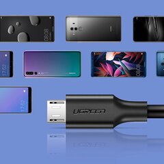 Ugreen US289 mikro -USB -kaabel, QC 3.0, 2.4A. 0,25 m, valge hind ja info | Mobiiltelefonide kaablid | hansapost.ee
