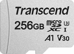 Mälukaart Transcend Micro SDXC 256GB W/ADAP/C10 TS256GUSD300S-A hind ja info | Mälukaardid mobiiltelefonidele | hansapost.ee