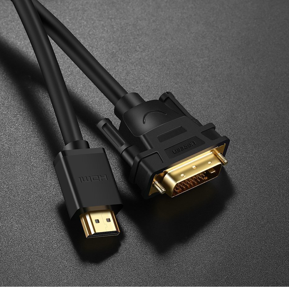 Ugreen HD106 HDMI - DVI -kaabel, 4K, 1 m, must hind ja info | Juhtmed ja kaablid | hansapost.ee