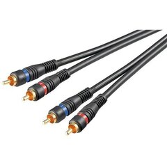 Kabel Goobay Kabel 2 x RCA / 2 x RCA Hight Quality OFC 1,5m (50032) hind ja info | Juhtmed ja kaablid | hansapost.ee