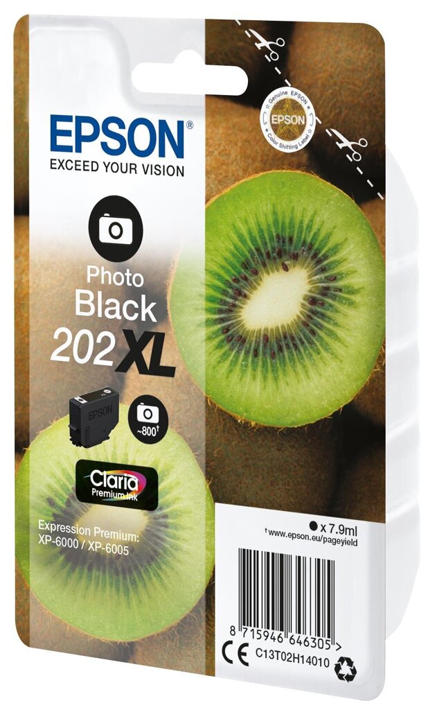 EPSON Singlepack Photo Black 202XL Kiwi цена и информация | Tindiprinteri kassetid | hansapost.ee