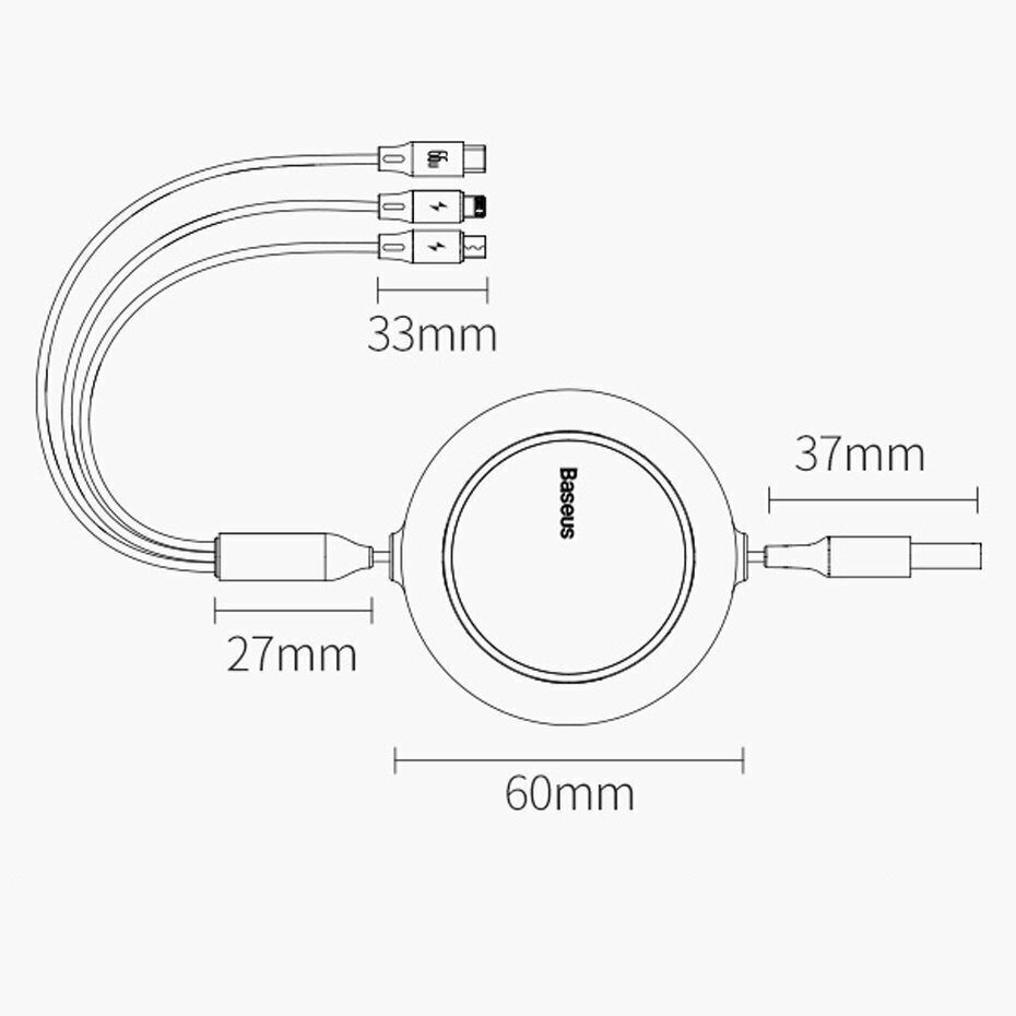 Baseus CAMLC-MJ01 hind ja info | Mobiiltelefonide kaablid | hansapost.ee