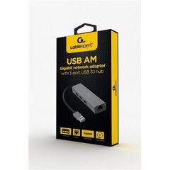 Cablexpert A-AMU3-LAN-01 цена и информация | Адаптеры, USB-разветвители | hansapost.ee