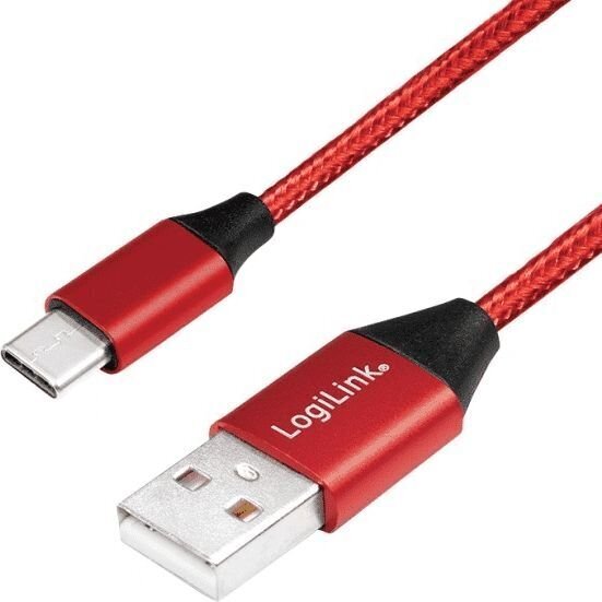 Logilink USB 2.0 Cable CU0148 1 m, Red, hind ja info | Mobiiltelefonide kaablid | hansapost.ee