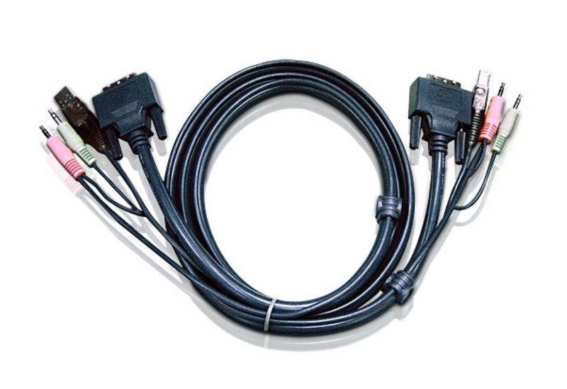 Aten 2L7D02UD, DVI-D/USB, 1.8 m цена и информация | Juhtmed ja kaablid | hansapost.ee