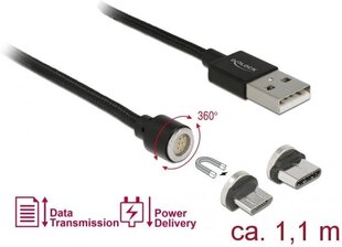 Delock 85723, Micro USB/USB-C, 1.1 м цена и информация | Кабели и провода | hansapost.ee