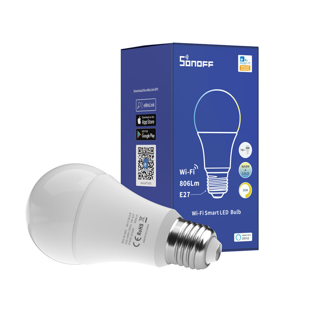 Nutikas LED pirn SONOFF B02-B-A60 Wi-Fi hind ja info | Lambipirnid ja LED-pirnid | hansapost.ee