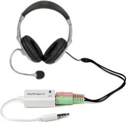 Audiopistik 3,5 mm Startech MUYHSMFFADW  Valge 0,15 m цена и информация | Кабели и провода | hansapost.ee