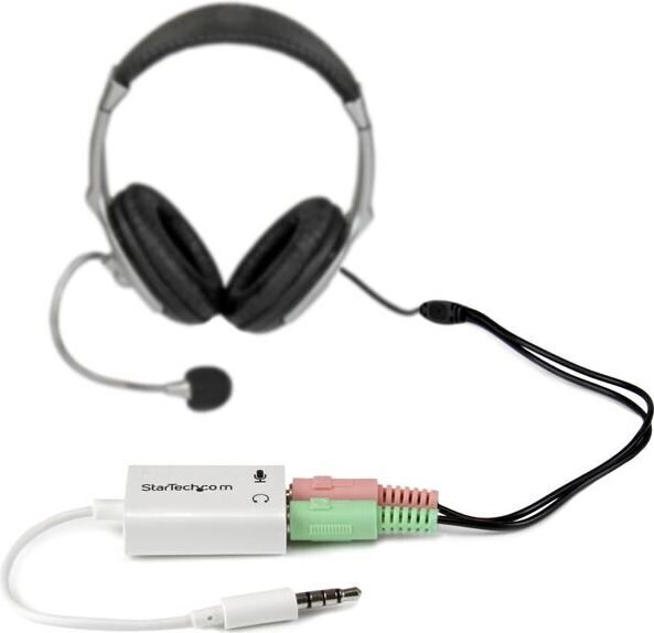 Audiopistik 3,5 mm Startech MUYHSMFFADW  Valge 0,15 m цена и информация | Juhtmed ja kaablid | hansapost.ee