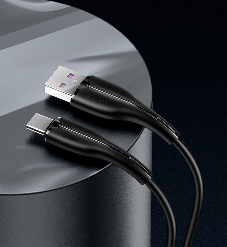 USB/C-tüüpi kaabel USAMS, must, 100cm (kuni 4A) цена и информация | Mobiiltelefonide kaablid | hansapost.ee
