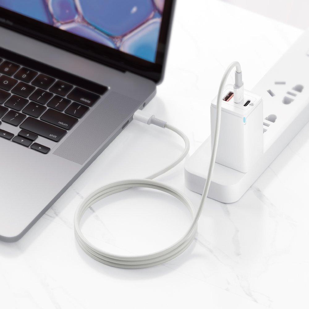 Baseus USB Type C – USB Type C kaabel Power Delivery Quick Charge 100 W 5 A 1 m valge (CATGD-02) цена и информация | Mobiiltelefonide kaablid | hansapost.ee