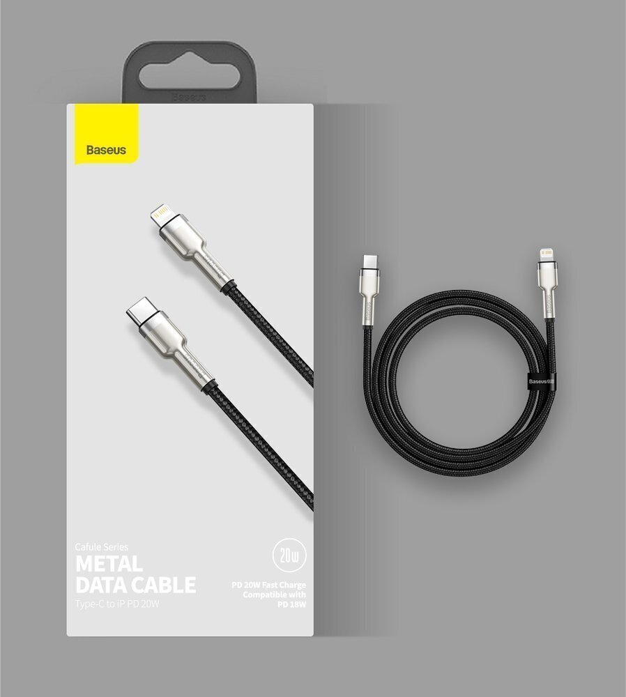 Baseus Cafule Series Metal Data USB Type C – Lightning Cable Toitevarustus 20 W 1 m violetne (CATLJK-A05) цена и информация | Mobiiltelefonide kaablid | hansapost.ee