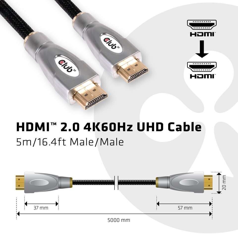Club 3D, HDMI, 5 m цена и информация | Juhtmed ja kaablid | hansapost.ee