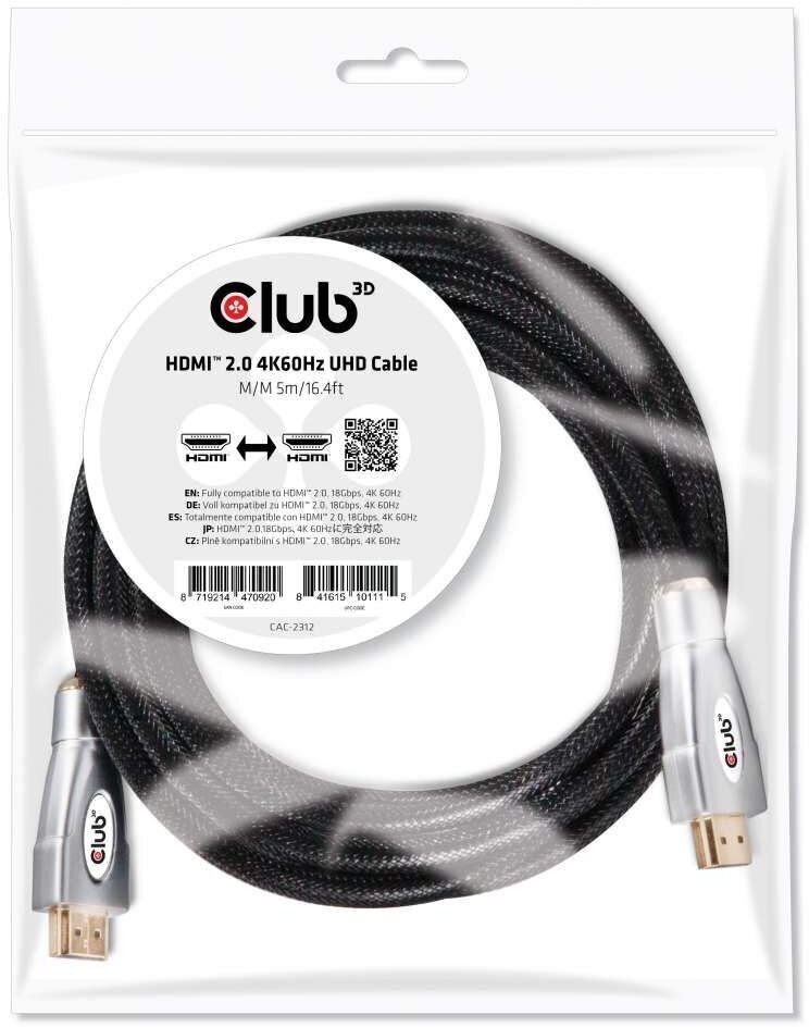 Club 3D, HDMI, 5 m hind ja info | Juhtmed ja kaablid | hansapost.ee