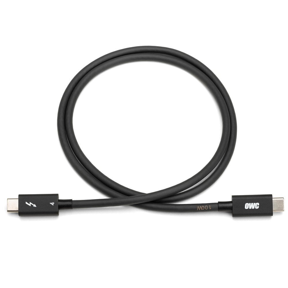 Kaabel OWC OWCCBLTB4C0,7M USB-0,72 m USB C, must цена и информация | Juhtmed ja kaablid | hansapost.ee