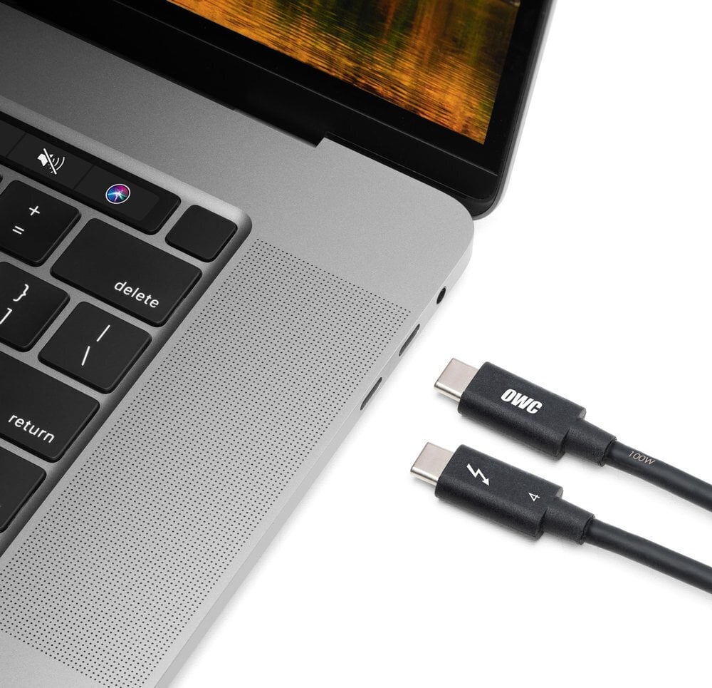 Kaabel OWC OWCCBLTB4C0,7M USB-0,72 m USB C, must цена и информация | Juhtmed ja kaablid | hansapost.ee