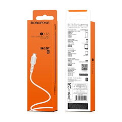 Прочный и эластичный 2A Micro USB на USB кабель данных и заряда Borofone BX16, 1 м, белый цена и информация | Кабели для телефонов | hansapost.ee