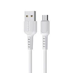 Прочный и эластичный 2A Micro USB на USB кабель данных и заряда Borofone BX16, 1 м, белый цена и информация | Кабели для телефонов | hansapost.ee