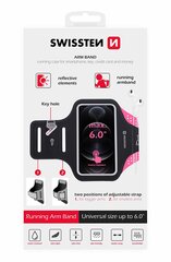 Повязка на руку для телефонов до 6 дюймов Swissten, розовая цена и информация | Swissten Мобильные телефоны, Фото и Видео | hansapost.ee