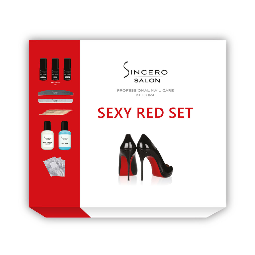 Geellaki komplekt SINCERO SALON, Sexy Red hind ja info | Küünelakid ja küünelakieemaldajad | hansapost.ee