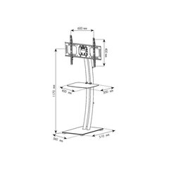 Alus Techly TV LCD / LED 32-70", 68 kg, koos riiuliga hind ja info | Teleri seinakinnitused ja hoidjad | hansapost.ee