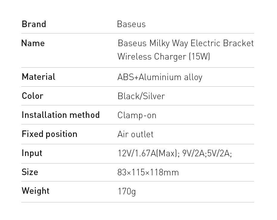 Baseus WXHW02-01 hind ja info | Laadijad mobiiltelefonidele | hansapost.ee