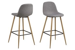 Набор из 2 барных стульев Wilma Sawana, светло-серый/дуб цена и информация | Стулья для кухни и столовой | hansapost.ee