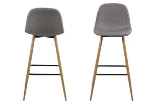 Набор из 2 барных стульев Wilma Sawana, светло-серый/дуб цена и информация | Стулья для кухни и столовой | hansapost.ee
