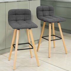 Комплект из двух стульев SoBuy FST50-DG, серый/коричневый цена и информация | Стулья для кухни и столовой | hansapost.ee