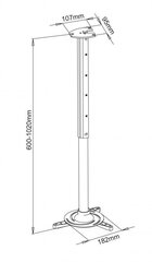 Sbox Projector Ceiling Mount max336mm 15kg PM-102XL hind ja info | Projektori tarvikud | hansapost.ee