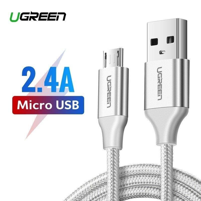 Ugreen US290 mikro -USB -kaabel, QC 3.0 2.4A, 1,5 m, valge hind ja info | Juhtmed ja kaablid | hansapost.ee